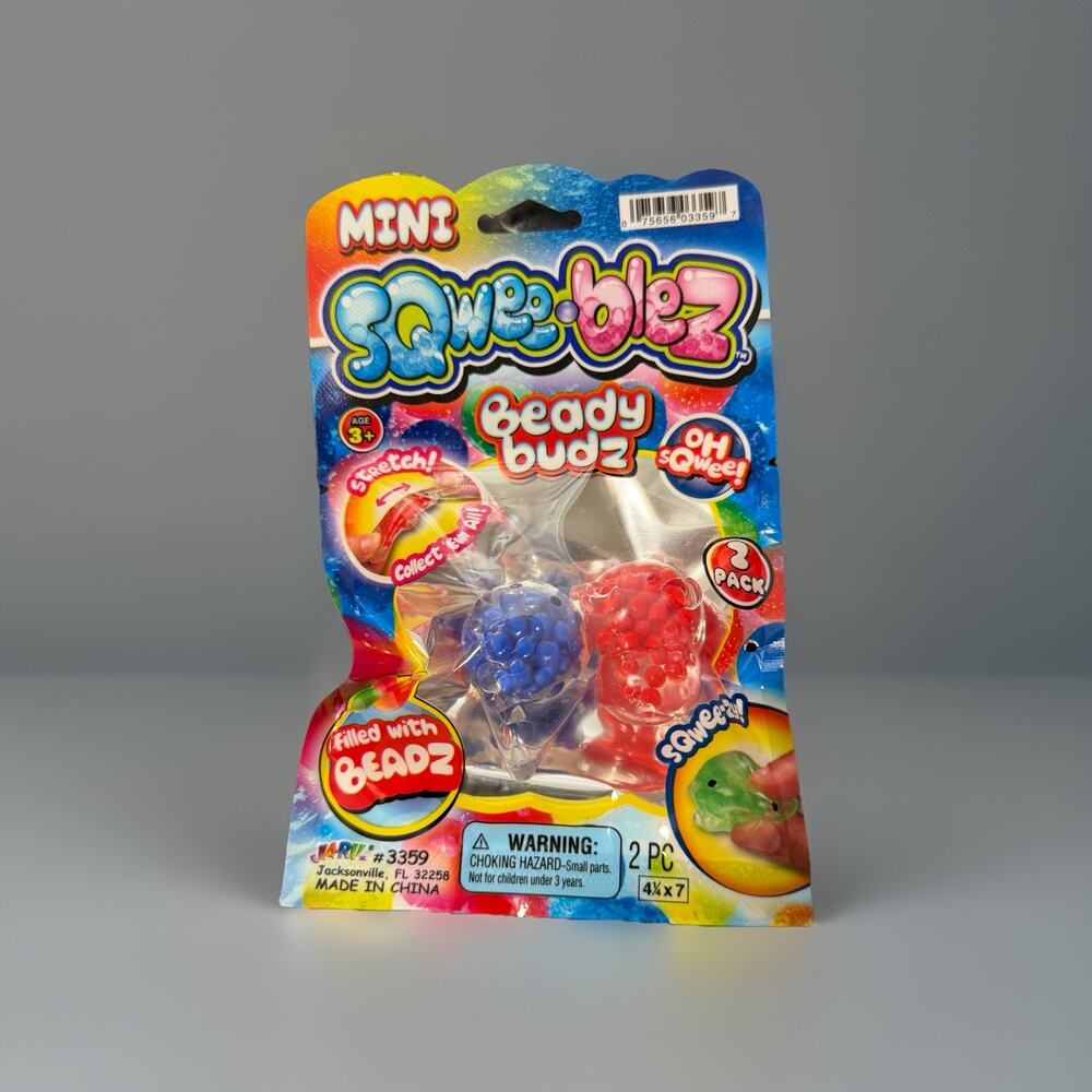 🔥Mini Sqweeblez Beady Buds 2 Pack RED/BLUE BNWT🔥